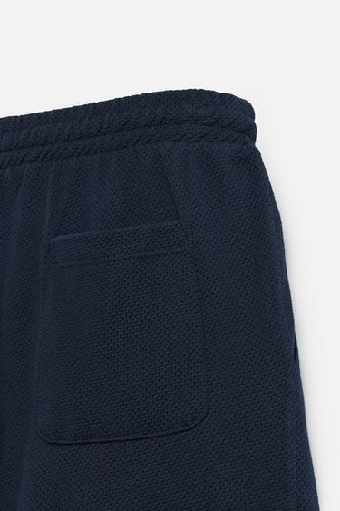 TEXTURED RELAXED FIT BERMUDA SHORTS - Navy blue by Zara - Image 8