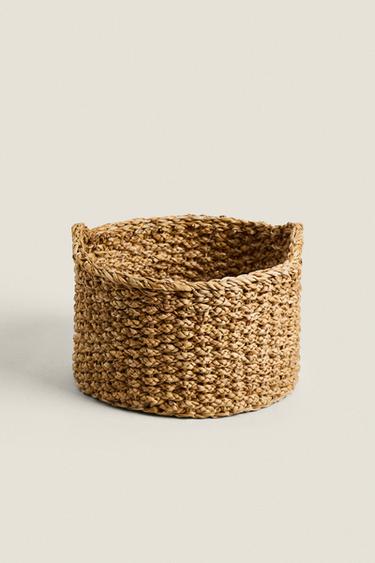 CYLINDRICAL SEAGRASS BASKET - Light beige by Zara - Image 3