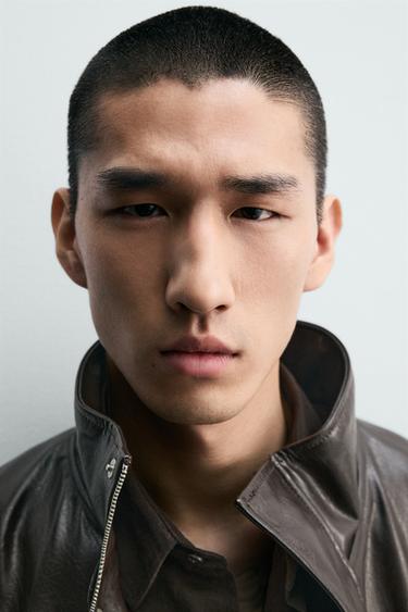 CROPPED FIT LEATHER EFFECT JACKET - Brown by Zara - Image 5