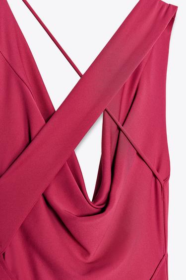 ROBE LONGUE FLUIDE - Framboise de Zara - Image 7