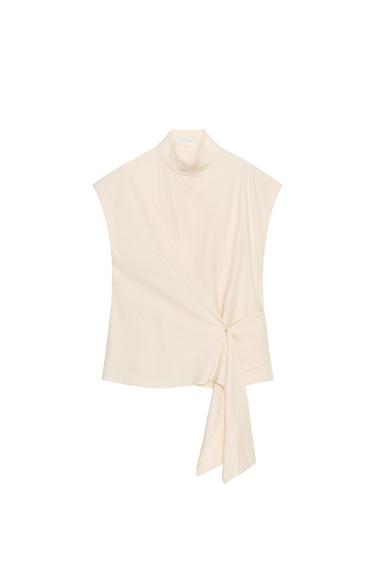 CAMISA FAJÍN ZW COLLECTION - Crema de Zara