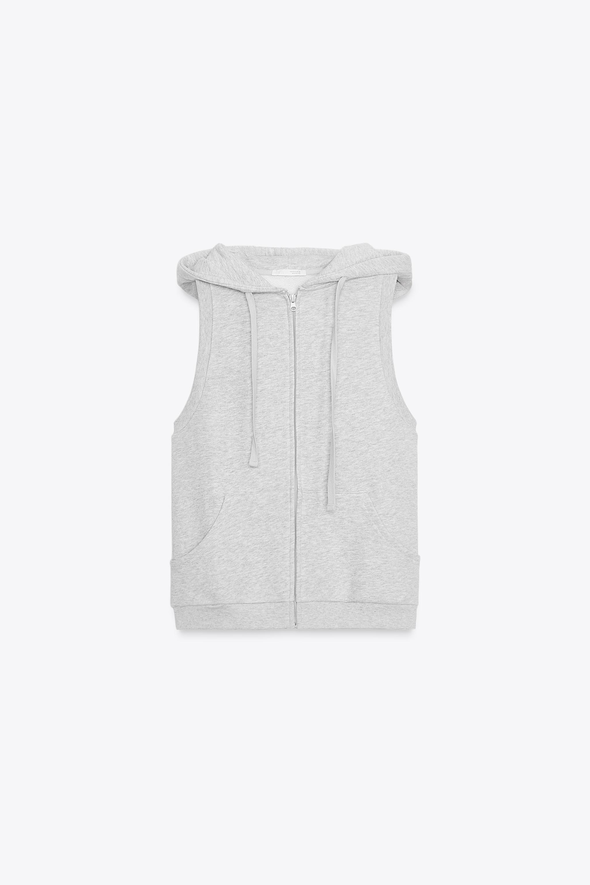 フード付きフリースベスト - グレーマール | ZARA Japan / 日本