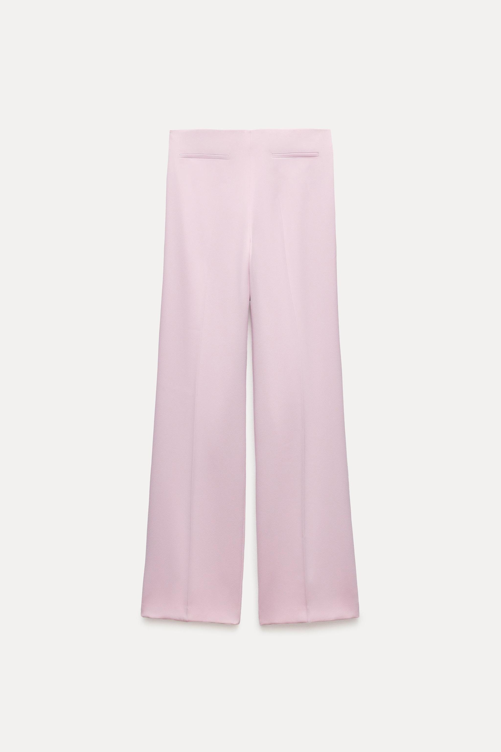 ZW COLLECTION SIDE ZIP FLOWY PANTS - Pink | ZARA Canada