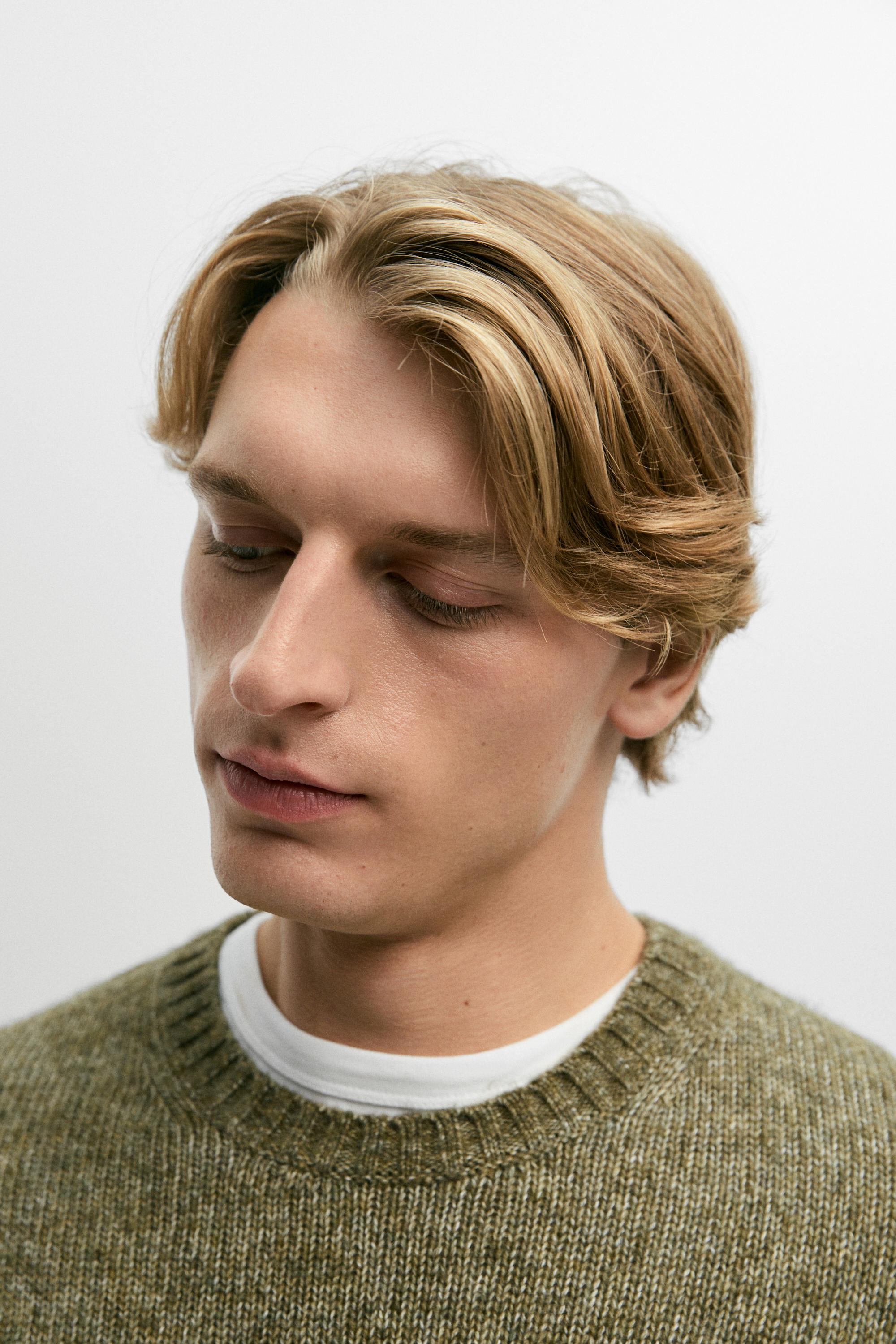 Flecked cotton-blend knit sweater