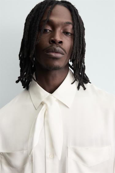 CHEMISE FLUIDE BANDANA - Blanc de Zara - Image 4