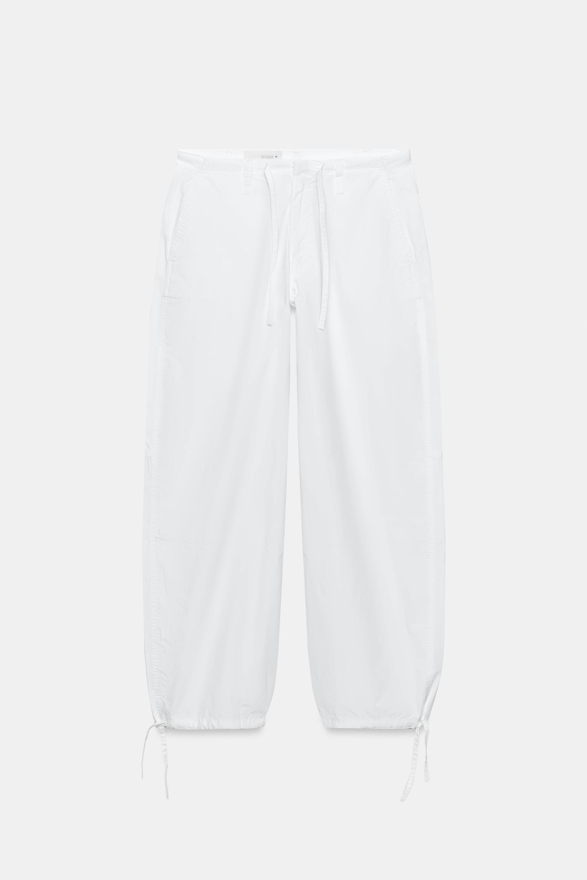 Женские брюки Zara WIDE LEG DRAWSTRING PANTS — фото 3