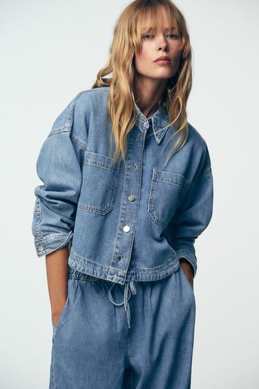 CAMISA Z1975 CORTA DENIM - Azul medio de Zara