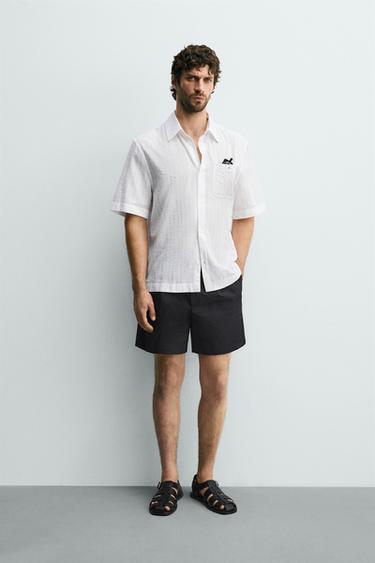 STRIPED JACQUARD SHIRT - White by Zara