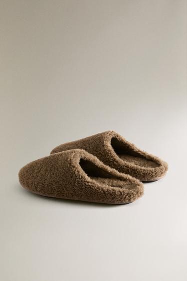 FAUX FUR SLIPPERS - Taupe Grey by Zara - Image 3