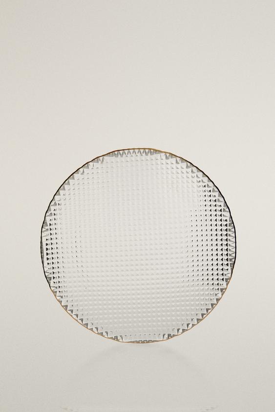 ASSIETTE À PAIN VERRE RELIEF FILET - Or de Zara - Image 0