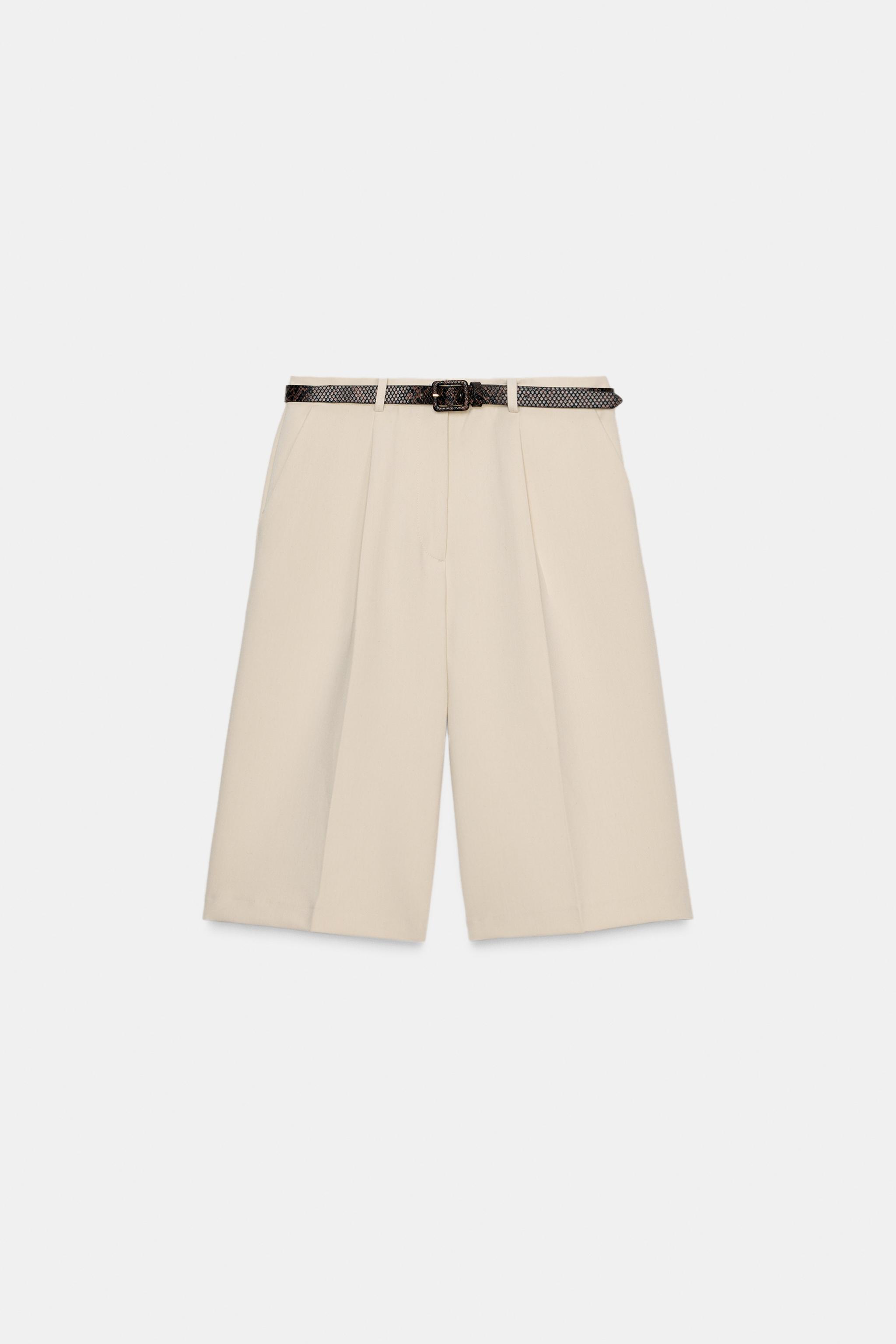 LONG SHORTS WITH BELT - Black | ZARA United States