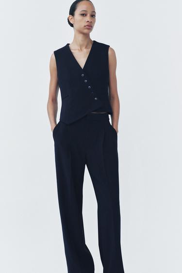 АСИМЕТРИЧНИЙ ЖИЛЕТ ZW COLLECTION - Темно-синій/блакитний Zara