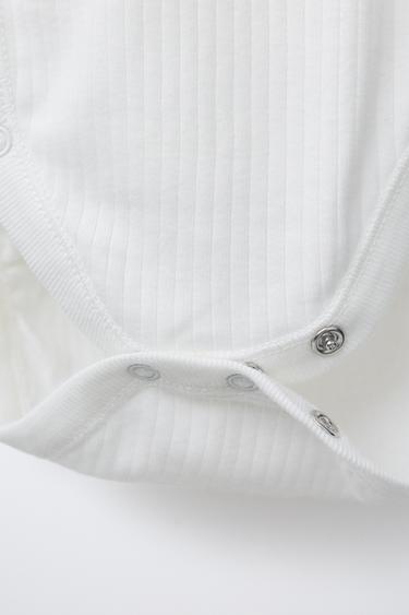 0-6 MONTHS/ THREE-PACK OF KIMONO COLLAR LONG SLEEVE BODYSUITS - Oyster-white by Zara - Image 3
