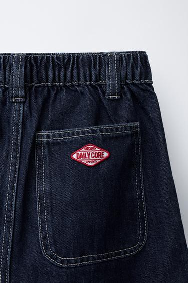 WIDE-FIT JEANS WITH TURN-UP HEMS - Blue by Zara - Image 3