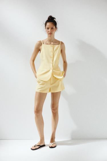Zara MINI SHORTS - Light yellow - Image 0