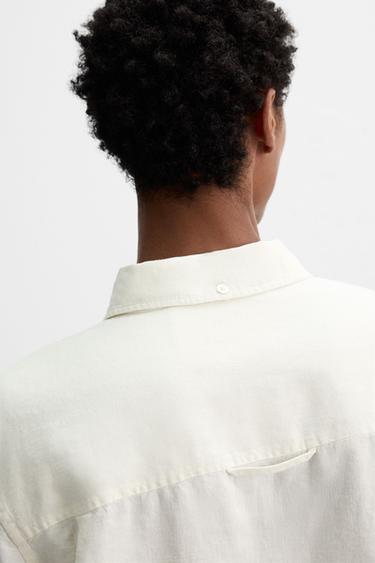RELAXED FIT 100% HEMP SHIRT - Oyster-white by Zara - Image 5
