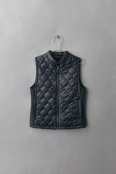QUILTED COMBINED EQUESTRIAN WAISTCOAT - Grey by Zara