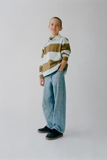 بلوشر SPORT من الجلد المقلوب - كحلي الخاص بـ Zara