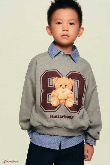 BUTTERBEAR © PRINT SWEATSHIRT - Grey marl by Zara - Image 5