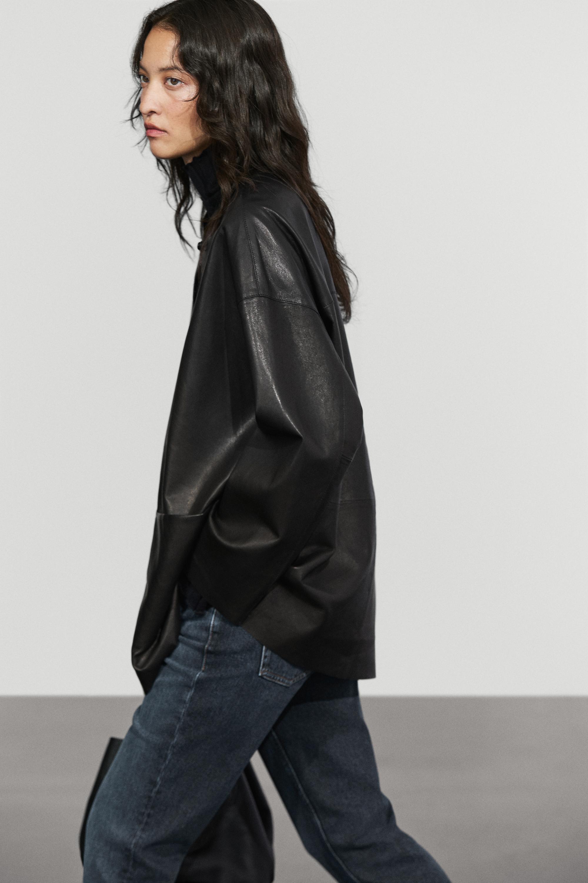 Veste à détails brandebourgs en cuir