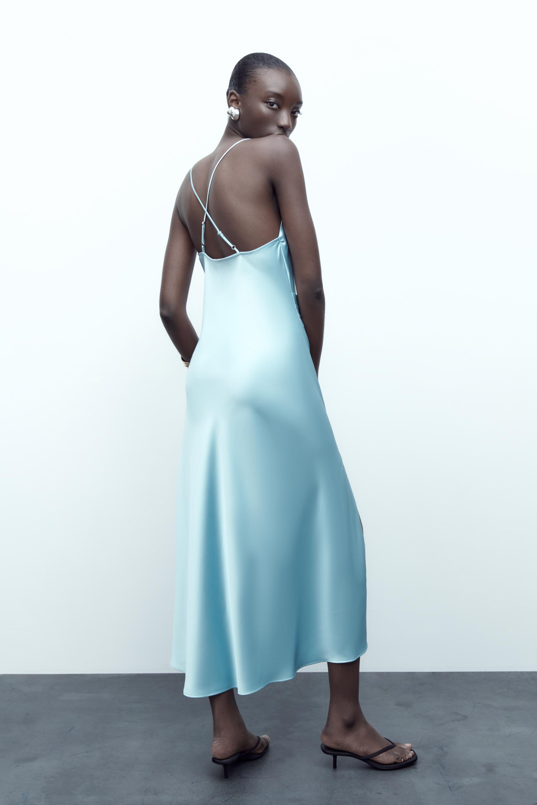 Sky Blue Silk Dress