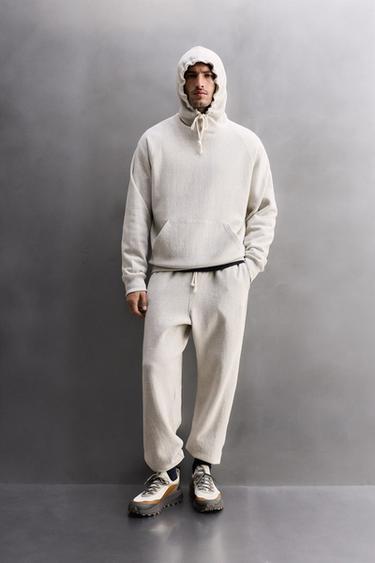 SWEATSHIRT RELAXED FIT BERTUDUNG - Abu-abu dari Zara