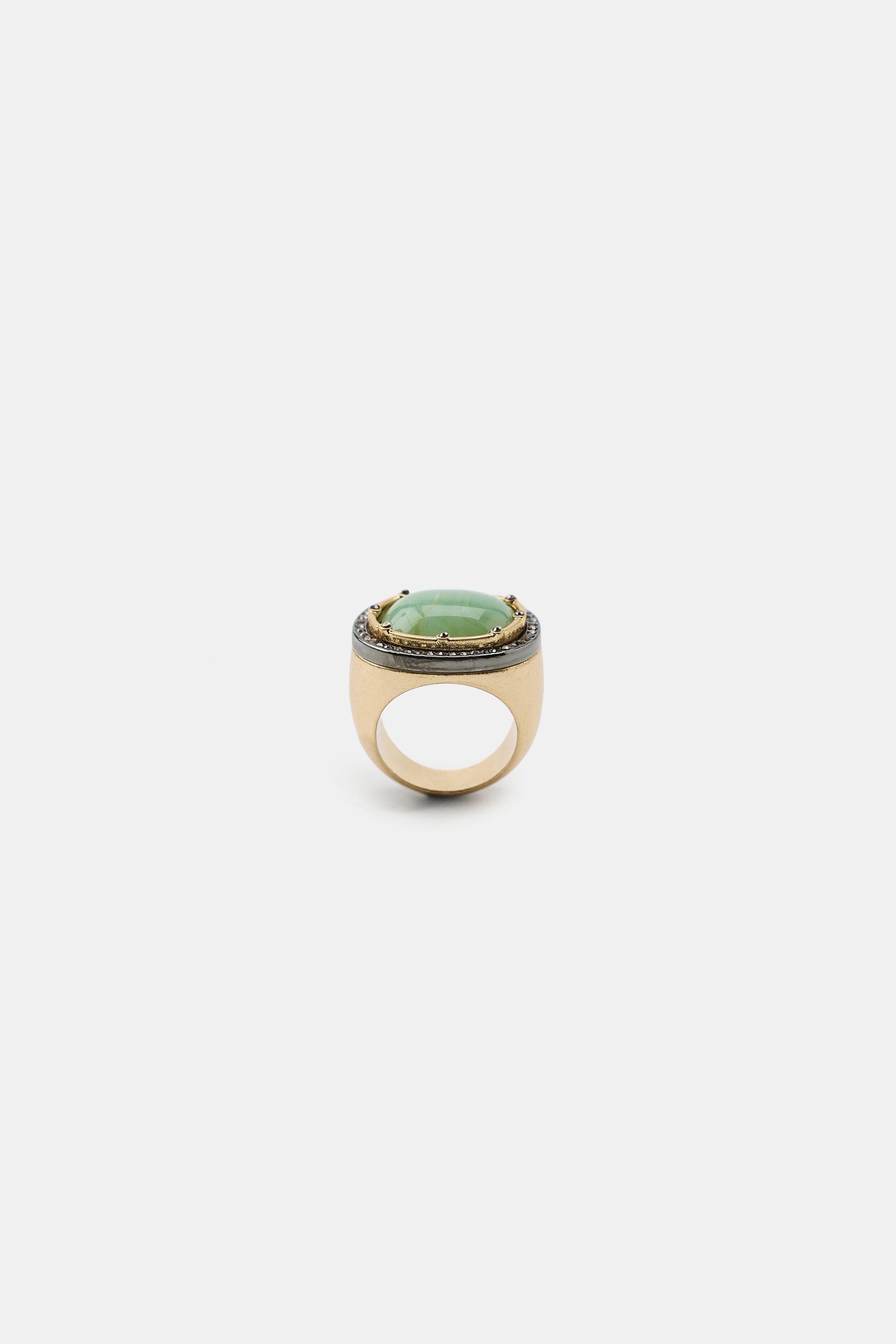 Женские аксессуары Zara RHINESTONE STONE RING — фото 3
