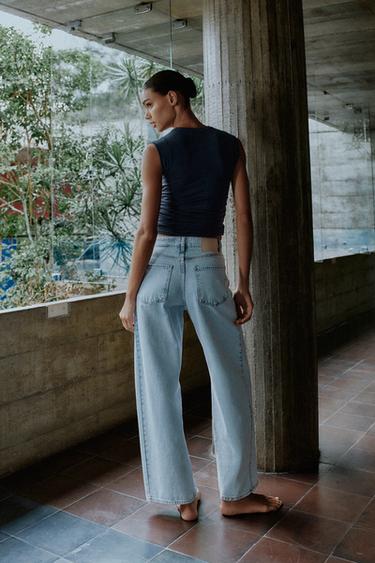 Z1975 HIGH-WAIST JEANS WITH FRONT SEAMS - Light blue by Zara - Image 4