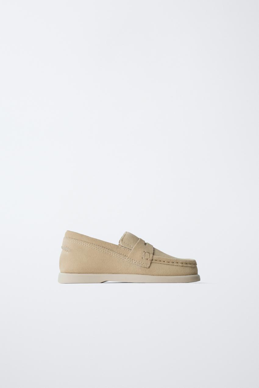 SADDLE SPLIT LEATHER LOAFERS - Sandy Brown | ZARA United States display picture 1