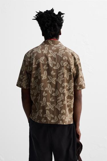 FLORAL JACQUARD SHIRT © OTIS KWAME KYE QUAICOE - Brown / Taupe by Zara - Image 2