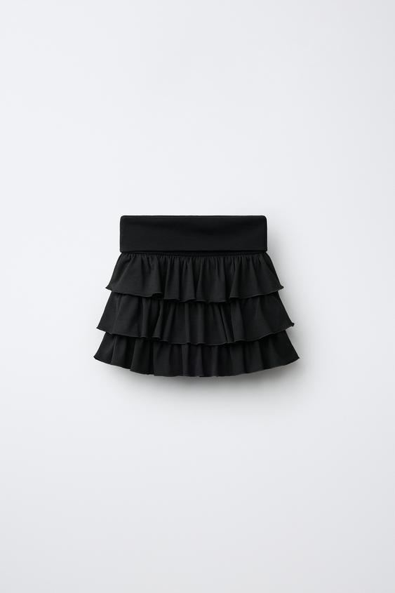 RUFFLED BERMUDA SKORT - Black by Zara - Image 0