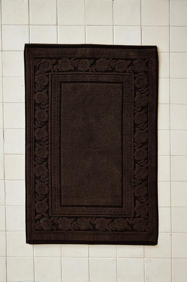 VELOUR JACQUARD BATH MAT - Chocolate by Zara - Image 4