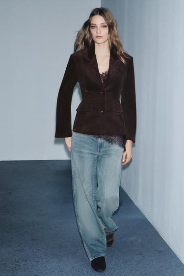 CORDUROY BLAZER ZW COLLECTION - Brown by Zara - Image 0