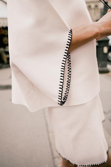 CONTRAST EMBROIDERY KNIT TOP - White by Zara - Image 3