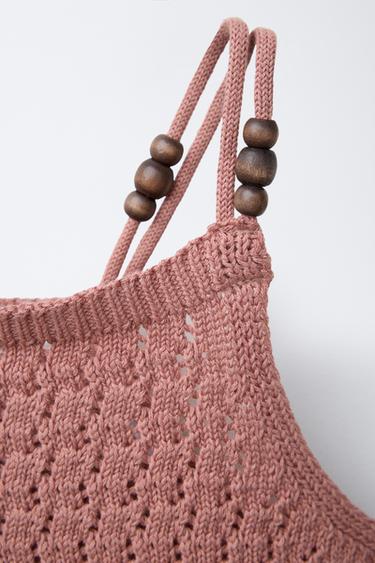 BEADED KNIT DRESS - Pink by Zara - Image 2