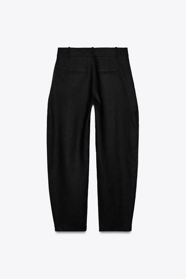 ZW COLLECTION LINEN BARREL TROUSERS - Black by Zara - Image 5