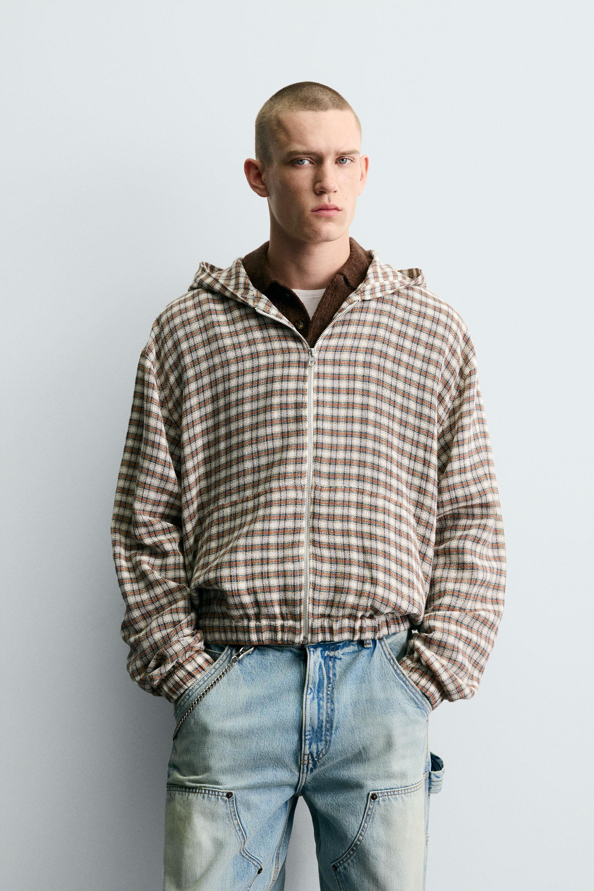 PLAID HOODED OVERSHIRT