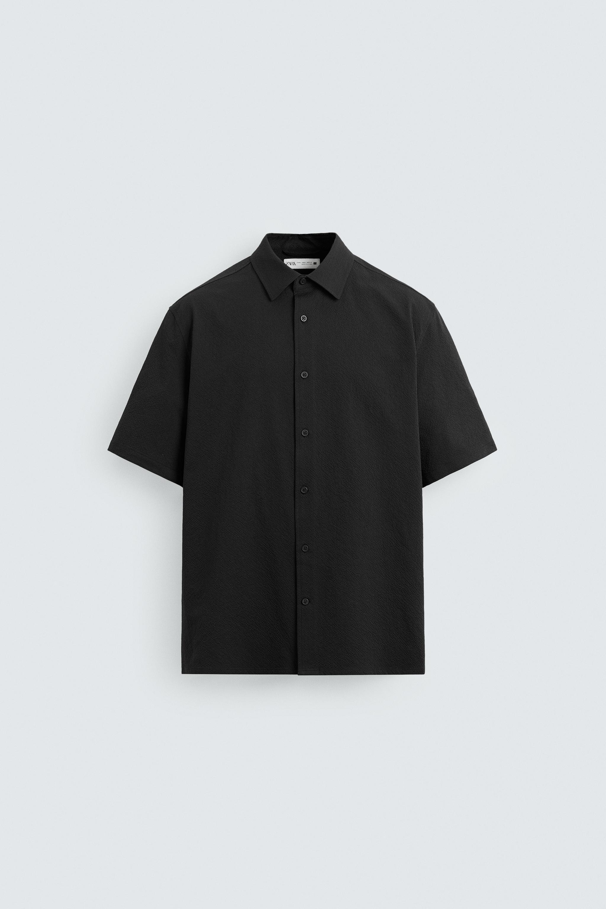 シアサッカー地シャツ - ブラック | ZARA Japan / 日本