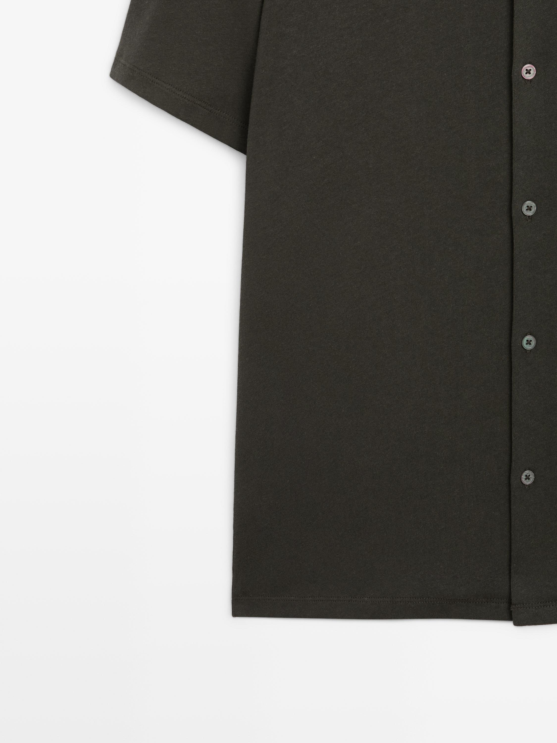 Chemise manches courtes lin coton