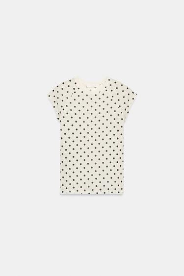 SUPIMA® SHORT SLEEVE DOT T-SHIRT - White by Zara