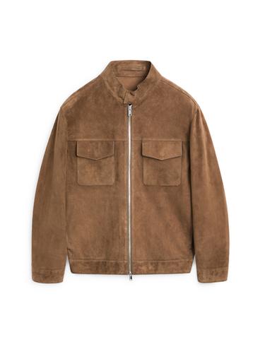 Zara Suede leather jacket - taupe brown