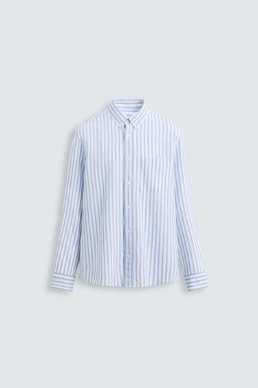 COTTON - LINEN SHIRT - striped by Zara