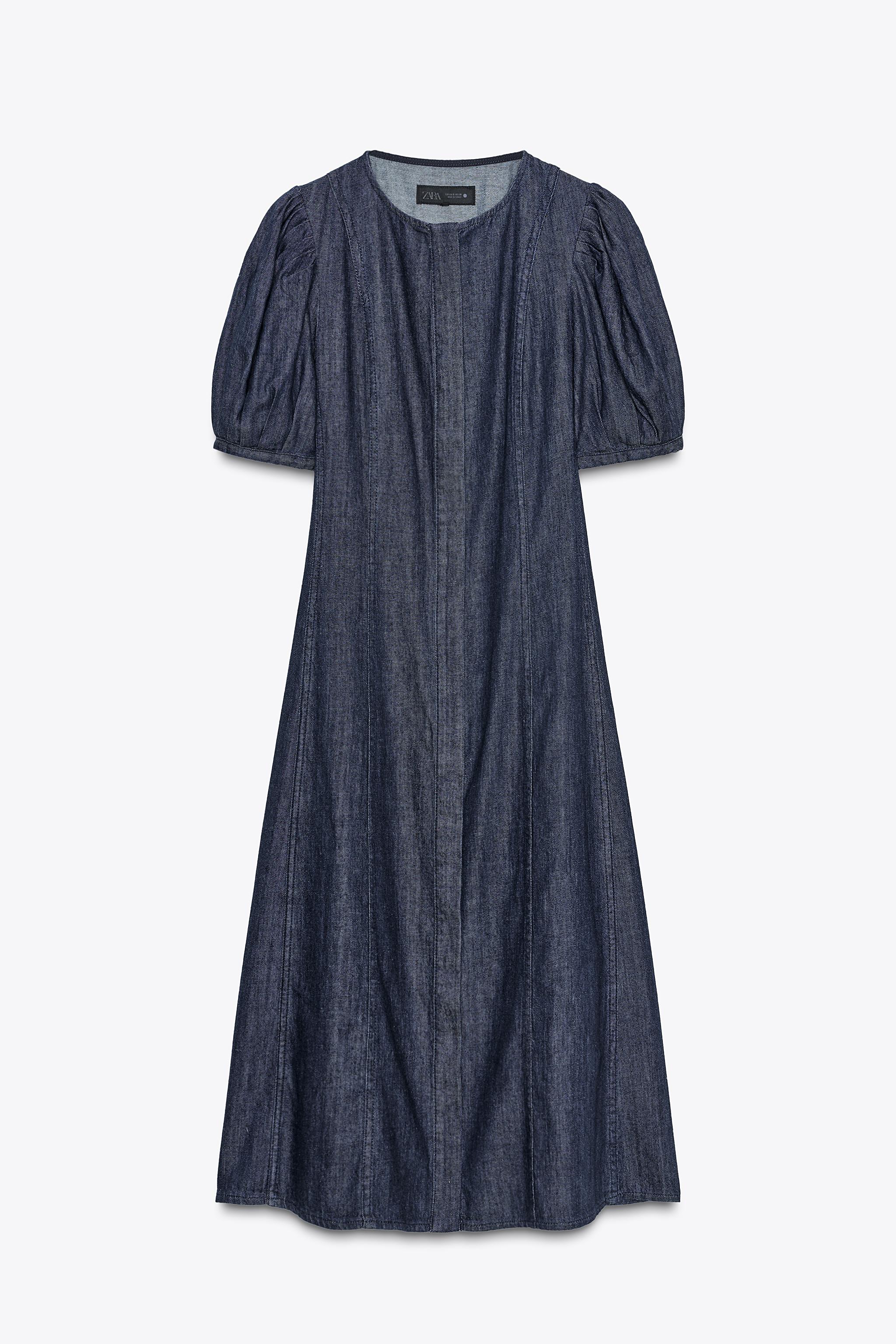 【ZARA】ZWコレクション デニムミディワンピース 4441/250/400 ZARA】ZWコレクション デニムミディワンピース 4441/250/400