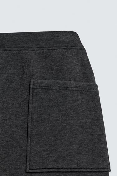 PANTALON EFFET NÉOPRÈNE COUPE LARGE - Gris foncé de Zara - Image 8