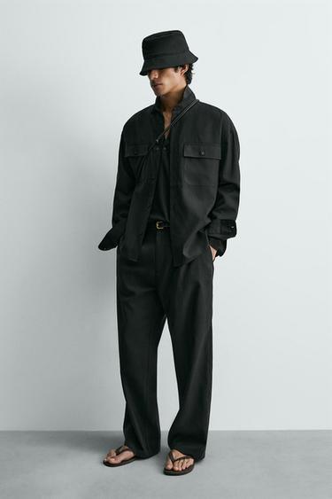 FLOWY SHIRT WITH POCKETS - Black by Zara