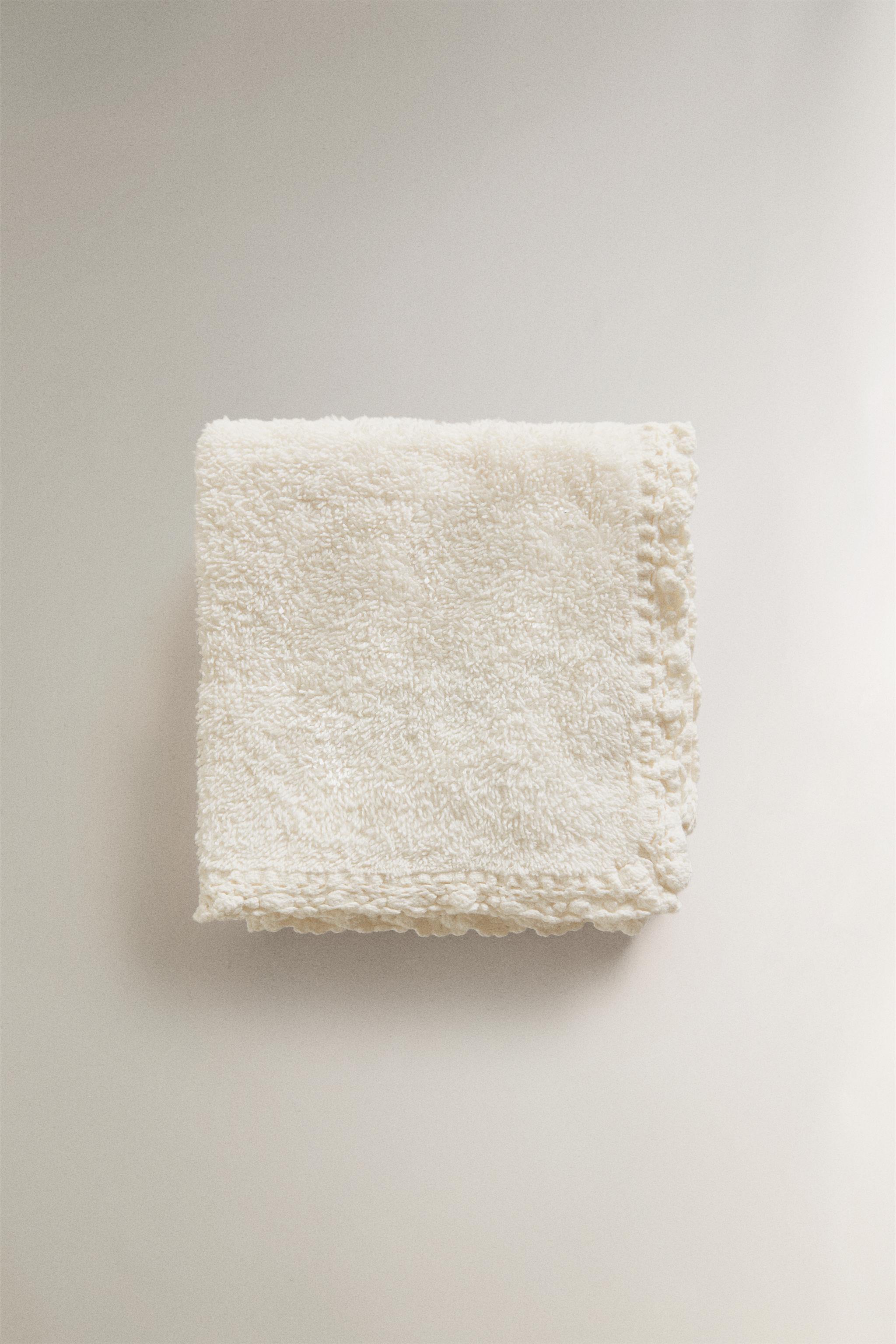 CROCHET EDGE FACECLOTH PACK (PACK OF 2) — Ivory