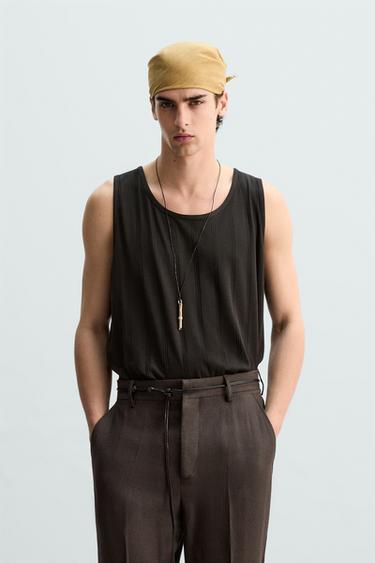 CAMISETA TANK ESTRUCTURA - Chocolate de Zara