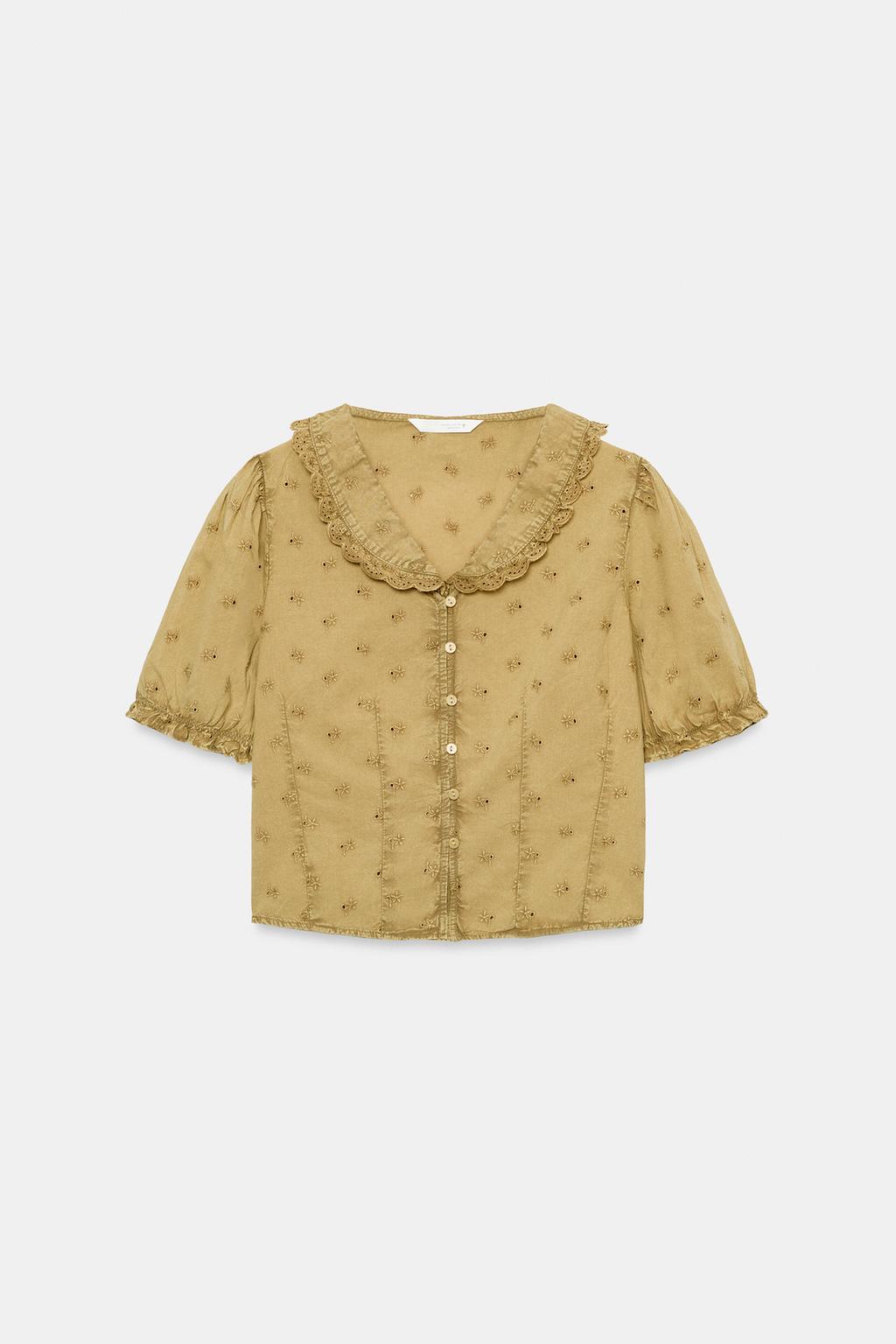 EMBROIDERED PETER PAN COLLAR SHIRT - image 2