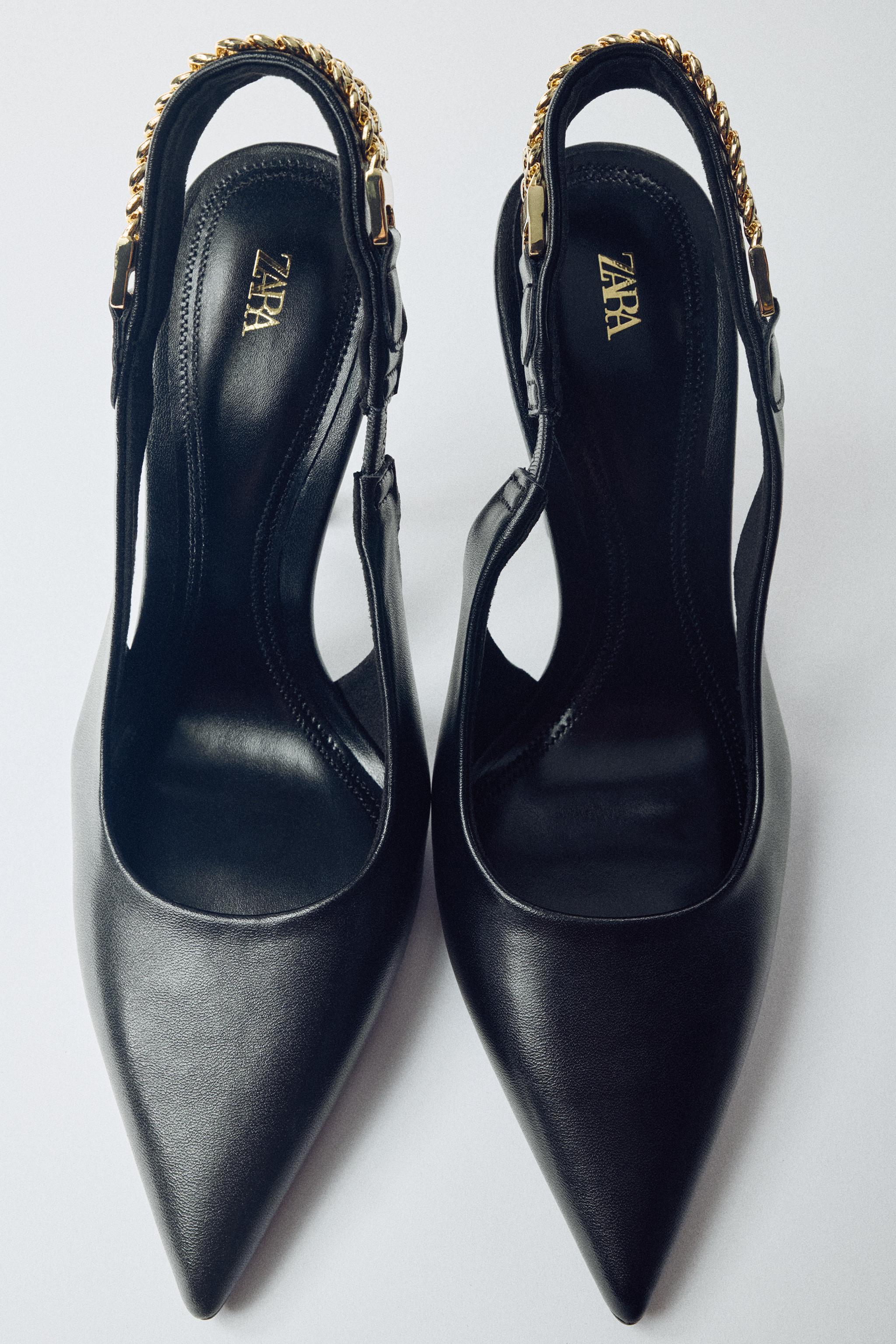 Chain Detail Slingback Heels by Zara