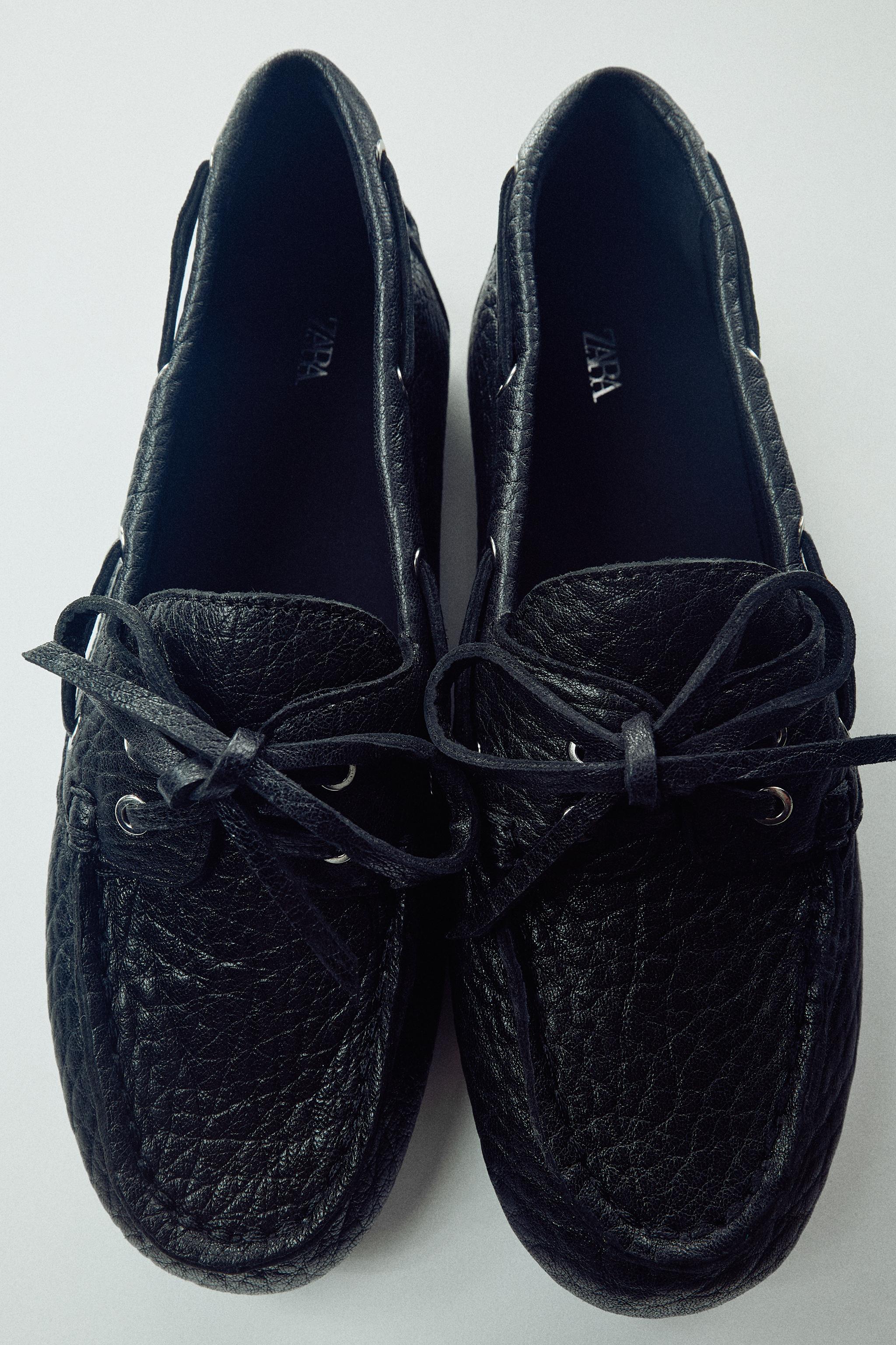 LEATHER DECK LOAFERS